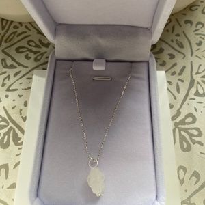 Sterling silver chain necklace with Moonstone crystal